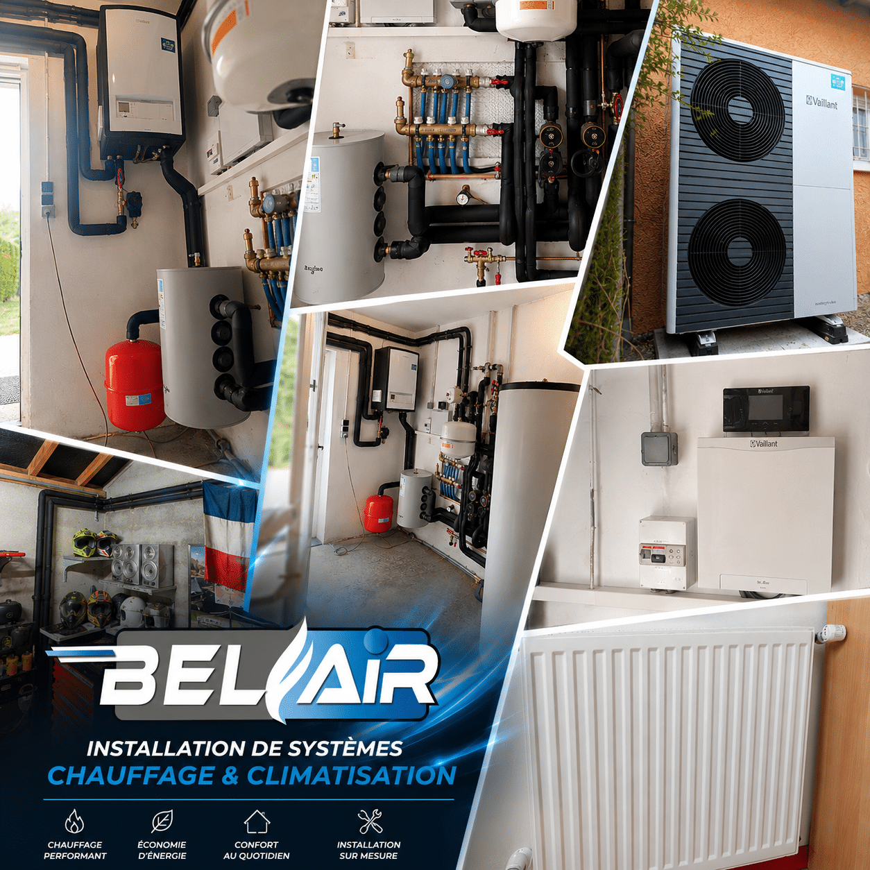 Installation d’une pompe à chaleur Vaillant avec production d’eau chaude solaire à Allenjoie